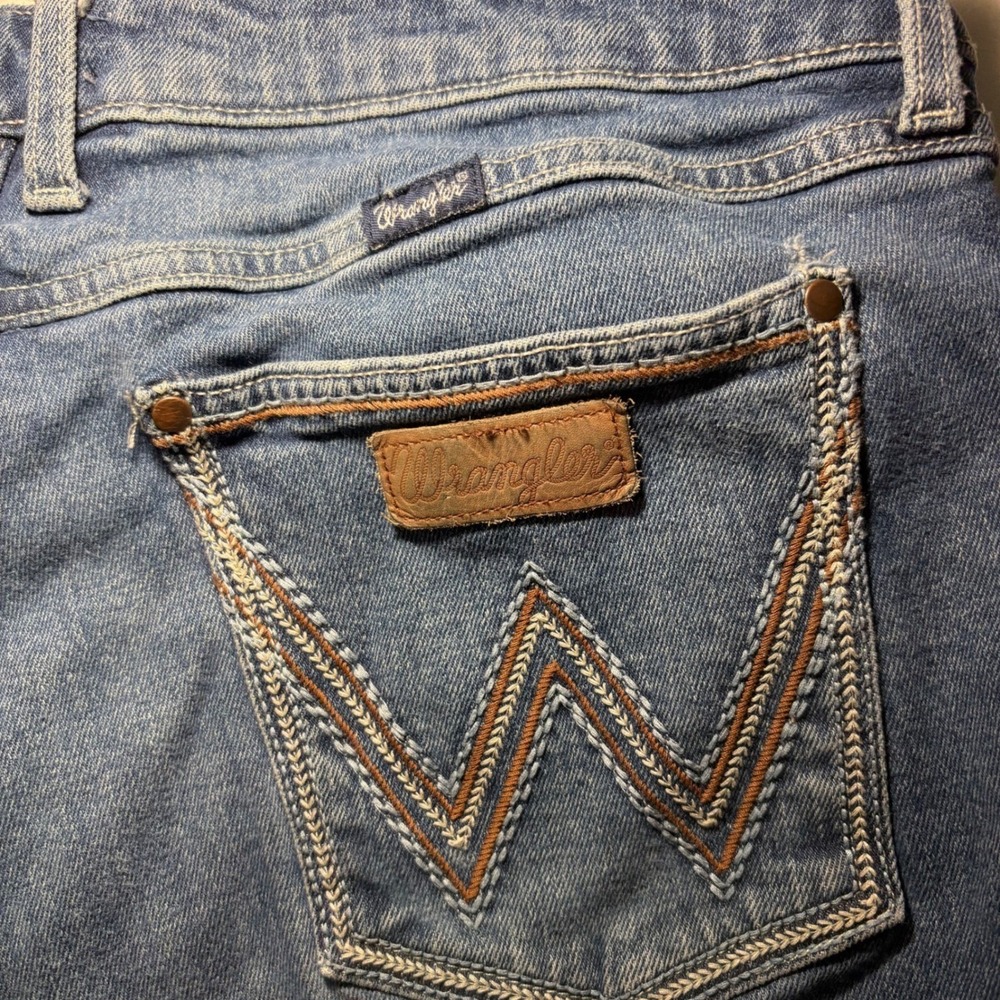 Wrangler Retro Mens Slim Bootcut Jeans Blue Denim 34x32 112352975 - Picture 9 of 10